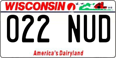 WI license plate 022NUD