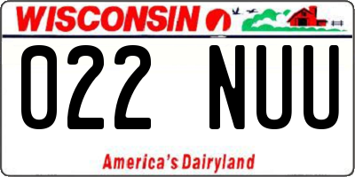 WI license plate 022NUU