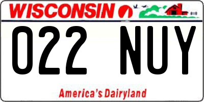 WI license plate 022NUY