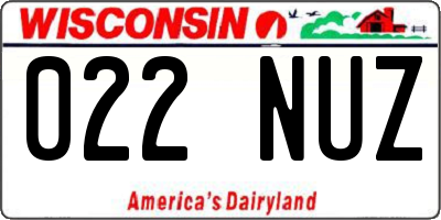WI license plate 022NUZ