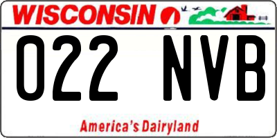 WI license plate 022NVB