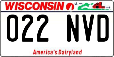 WI license plate 022NVD