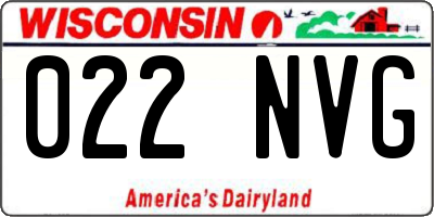 WI license plate 022NVG