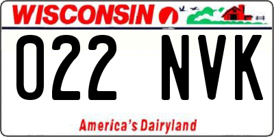 WI license plate 022NVK