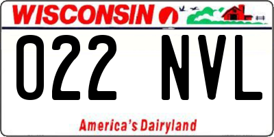 WI license plate 022NVL