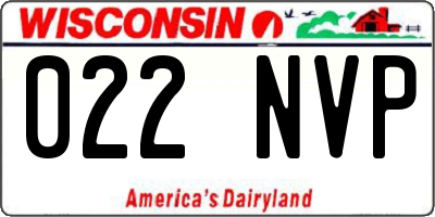 WI license plate 022NVP