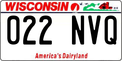 WI license plate 022NVQ