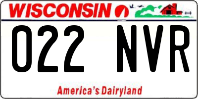 WI license plate 022NVR