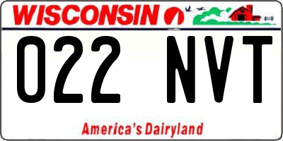 WI license plate 022NVT