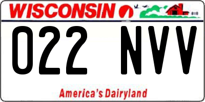 WI license plate 022NVV
