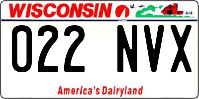 WI license plate 022NVX