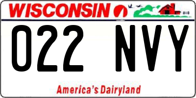 WI license plate 022NVY
