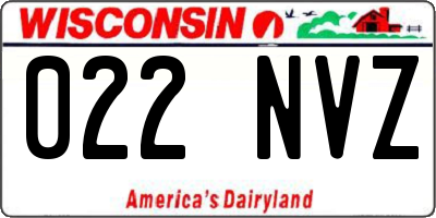 WI license plate 022NVZ