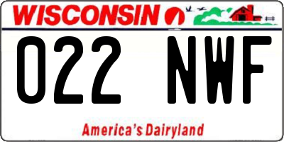 WI license plate 022NWF