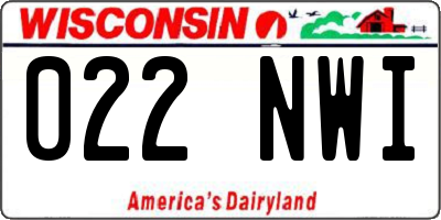 WI license plate 022NWI