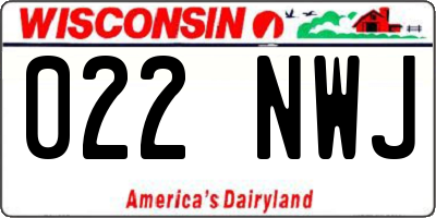 WI license plate 022NWJ