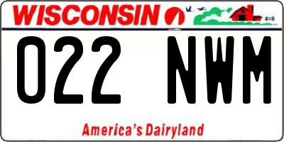 WI license plate 022NWM