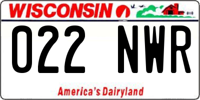 WI license plate 022NWR