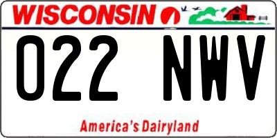 WI license plate 022NWV