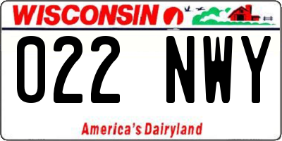 WI license plate 022NWY