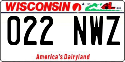 WI license plate 022NWZ