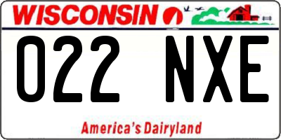 WI license plate 022NXE