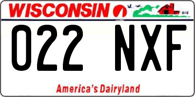 WI license plate 022NXF