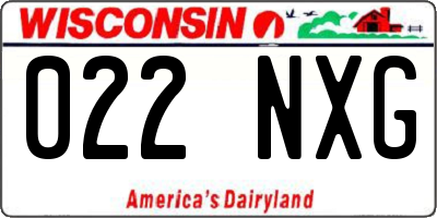 WI license plate 022NXG
