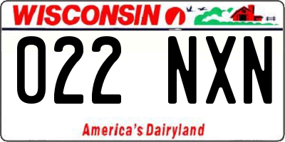 WI license plate 022NXN