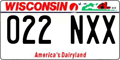 WI license plate 022NXX