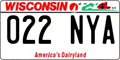 WI license plate 022NYA