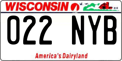 WI license plate 022NYB