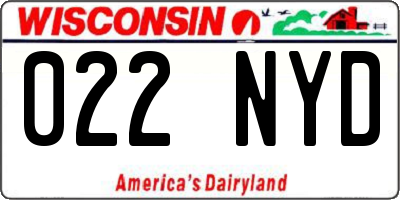 WI license plate 022NYD