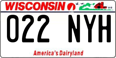 WI license plate 022NYH