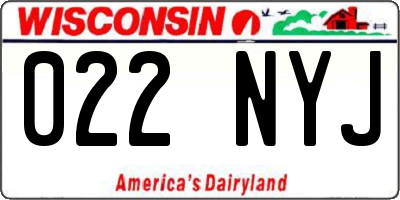 WI license plate 022NYJ