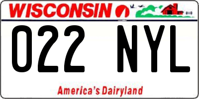 WI license plate 022NYL