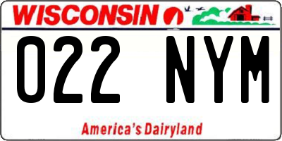 WI license plate 022NYM