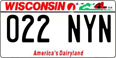 WI license plate 022NYN