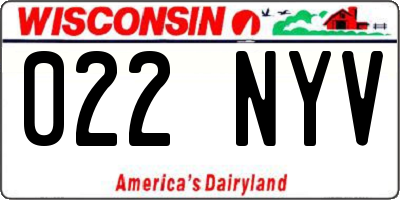 WI license plate 022NYV