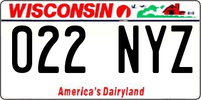 WI license plate 022NYZ