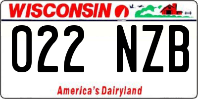 WI license plate 022NZB