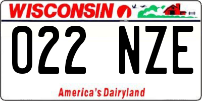 WI license plate 022NZE