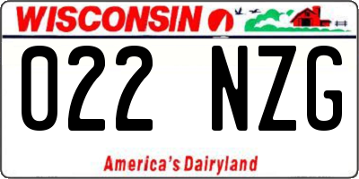 WI license plate 022NZG