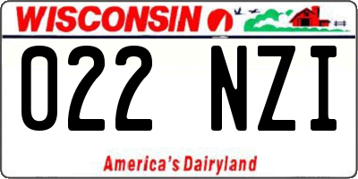 WI license plate 022NZI