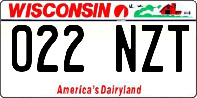 WI license plate 022NZT