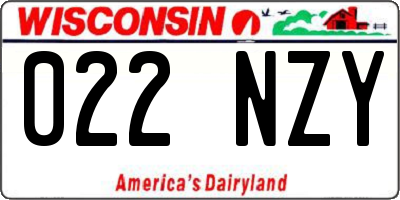 WI license plate 022NZY