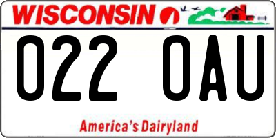 WI license plate 022OAU