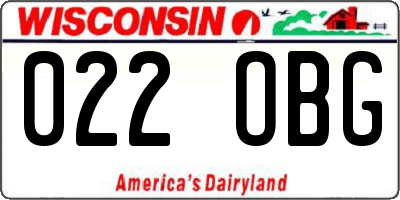 WI license plate 022OBG