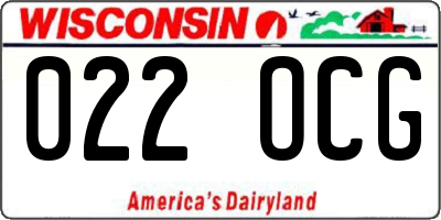 WI license plate 022OCG