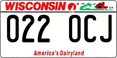 WI license plate 022OCJ